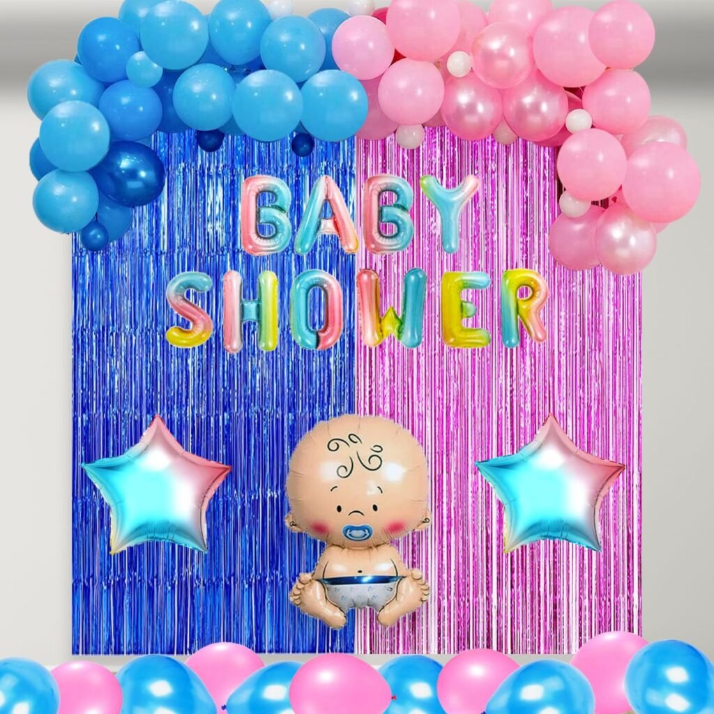 baby-shower-decoration-combo-with-rainbow-pink-and-blue-color-balloons